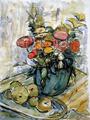 Blumen in blauer Vase