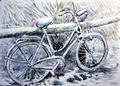 Fahrrad im Schnee